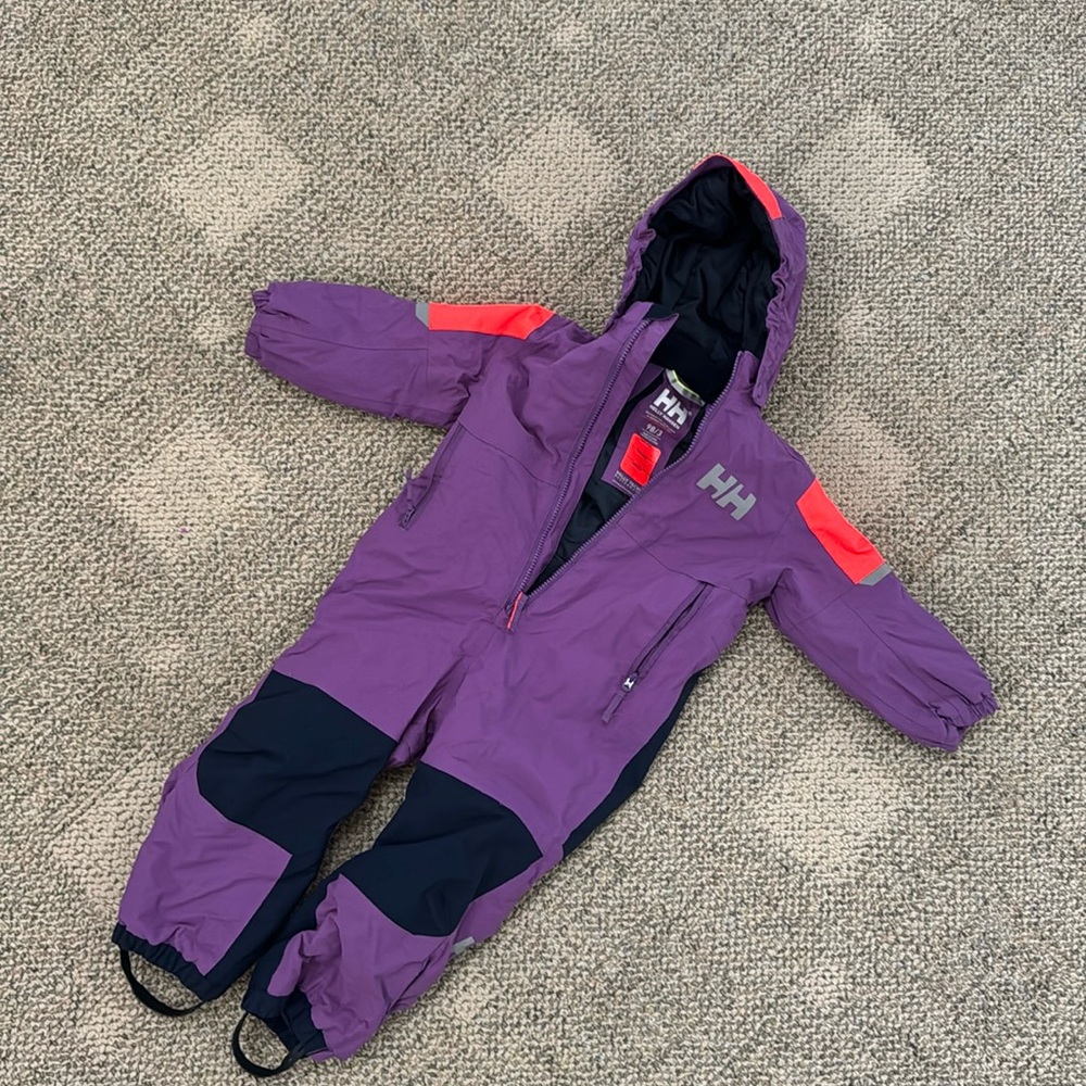 Helly Hansen Purple Snow suit. One piece. Size 3 toddler girl.